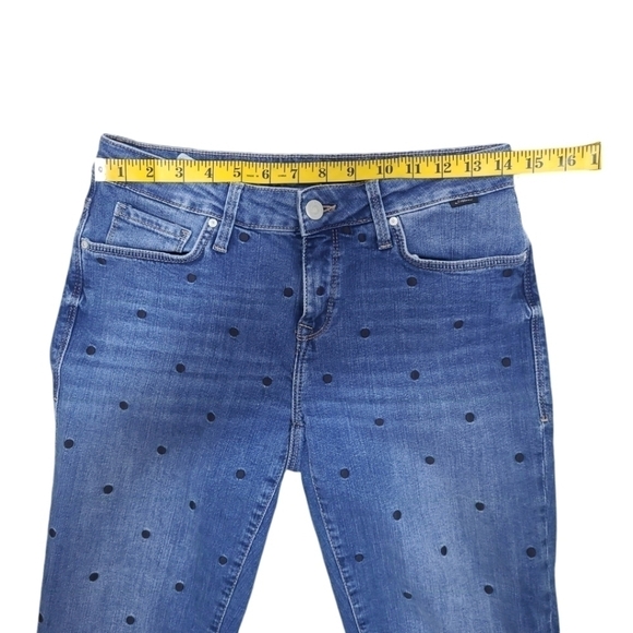 Mavi ADA Boyfriend Embroidered Polka Dot Blue Stretch Ankle Jeans Size 27 - Picture 9 of 16
